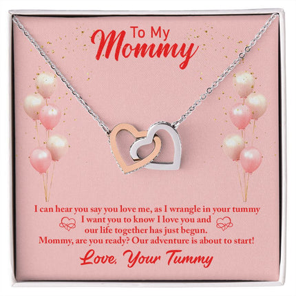 Interlocking Heart Necklace Mom To Be - Carbone's Marketplace