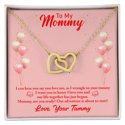 Interlocking Heart Necklace Mom To Be - Carbone's Marketplace