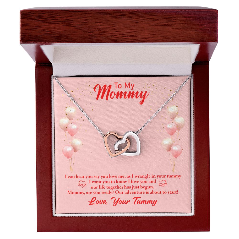 Interlocking Heart Necklace Mom To Be - Carbone's Marketplace