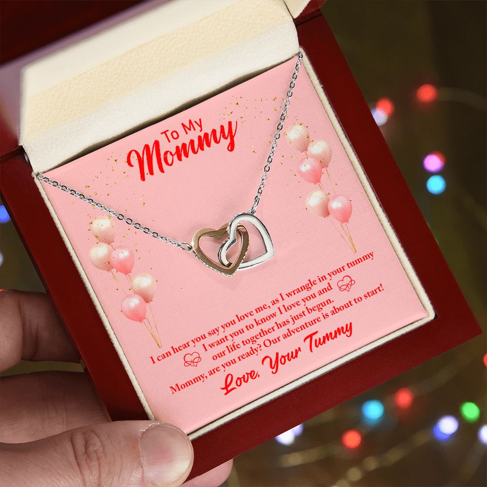 Interlocking Heart Necklace Mom To Be - Carbone's Marketplace