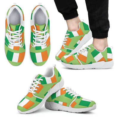 IRELAND'S PRIDE! IRELAND'S FLAGSHOE - Men's Athletic Sneaker (green bg - white strap) - Carbone's Marketplace