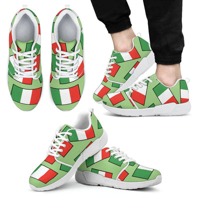 ITALY'S PRIDE! ITALY'S FLAGSHOE - Men's Athletic Sneaker (green bg - white lace) - Carbone's Marketplace