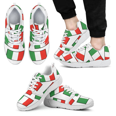 ITALY'S PRIDE! ITALY'S FLAGSHOE - Men's Athletic Sneaker (white bg - white lace) - Carbone's Marketplace