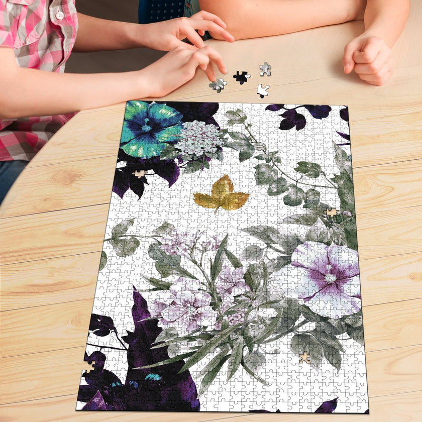 Jigsaw Puzzle - Hibiscus Light Botanicals - Nuit et Jour Atelier - Carbone's Marketplace