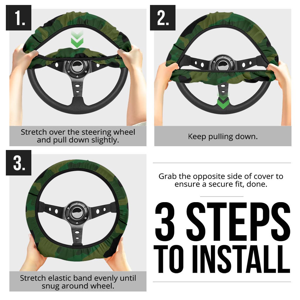 Jungle Camo Steering Wheel Cover - Carbone's Marketplace