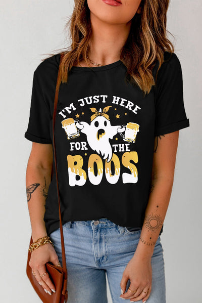 Just Here For The Beers Ghost Graphic T-Shirt - Carbone's Marketplace