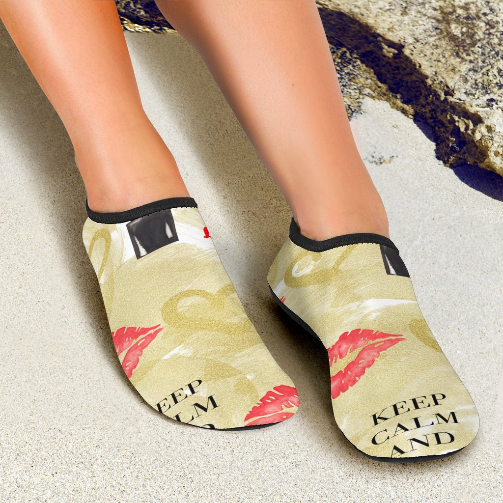 Keep Calm & Wear Makeup Aqua Shoes - Carbone's Marketplace