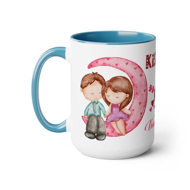 Kiss Me Valentines Mug, 11oz. Valentines Mug, Heart Valentine, Love Valentine. - Carbone&