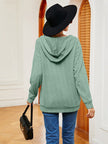 Lace-Up Long Sleeve Hoodie - Carbone's Marketplace