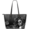 Large Leather Tote Calavera (Gray) - Carbone's Marketplace