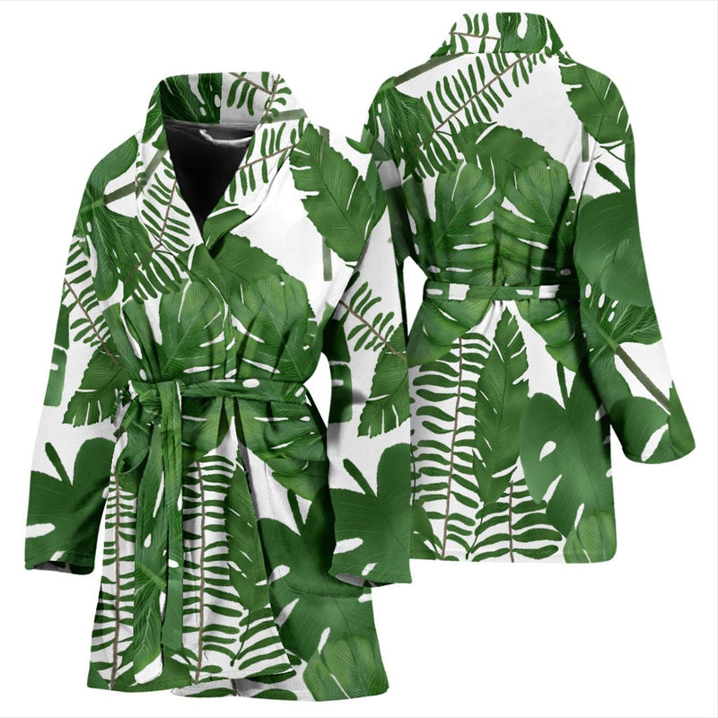 Leaves Womens Bathrobe - Carbone&