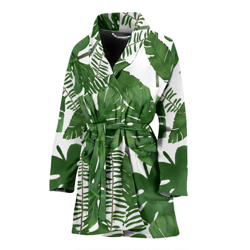 Leaves Womens Bathrobe - Carbone&