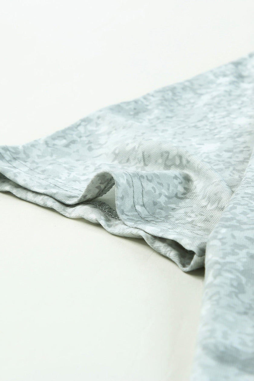 Leopard Asymmetrical Neck Cold-Shoulder Blouse - Carbone's Marketplace