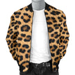 Leopard Fur Print Mens Bomber Jacket - Carbone's Marketplace