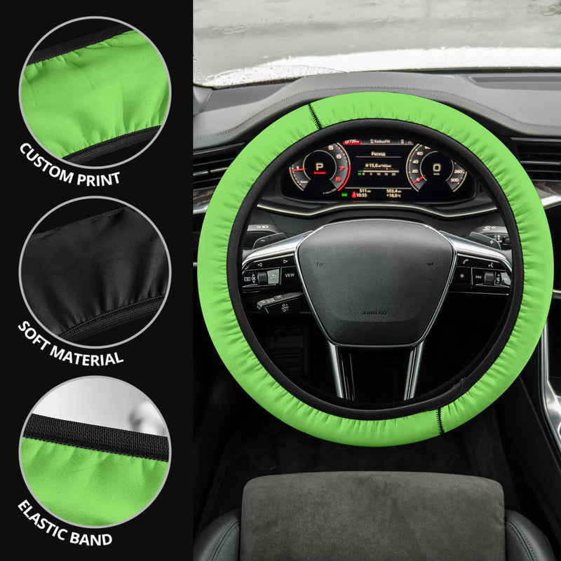 Light Green Steering Wheel Cover - Carbone&