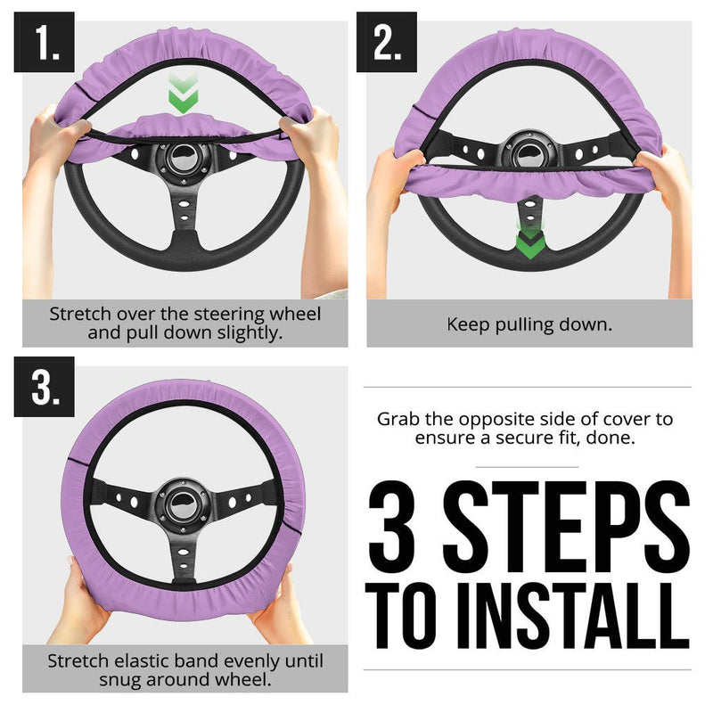 Lilac Steering Wheel Cover - Carbone&