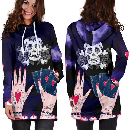 Love Ink Hoodie Dress for Tattoo and Skull Lovers - Carbone's Marketplace