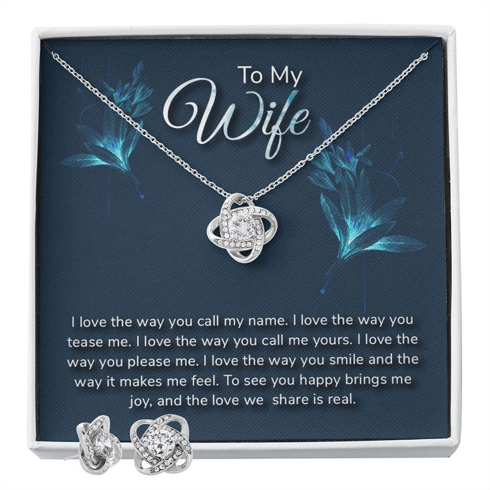 Love Knot Earring & Necklace Set - Carbone's Marketplace