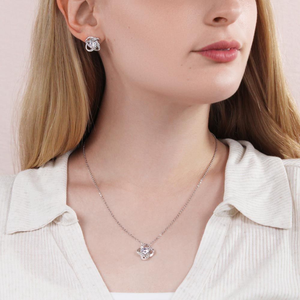 Love Knot Earring & Necklace Set - Carbone's Marketplace