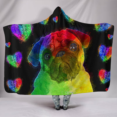 Love Pug Hooded Blanket for Lovers of Pugs and Dogs - Carbone's Marketplace