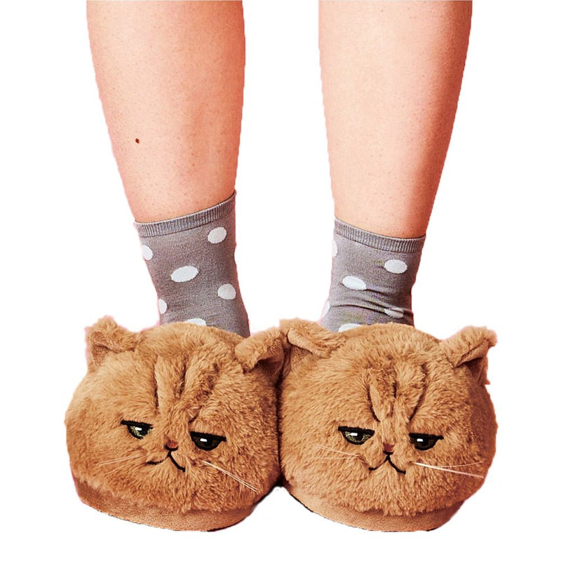 Lovely Plush Kitten Soft Slippers - Carbone&