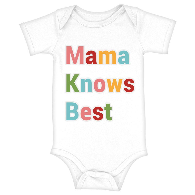 Mama Knows Best Baby Jersey Onesie - Colorful Baby Bodysuit - Cute Baby One-Piece - Carbone&