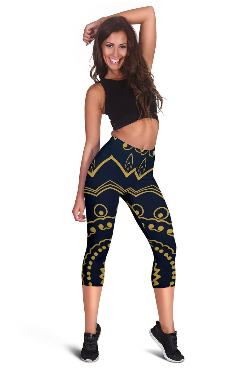 Mandala Design Capris Leggings - Carbone&