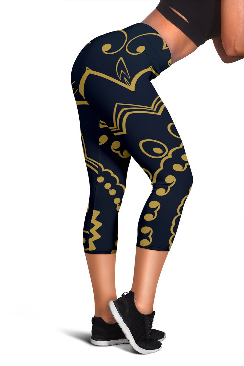 Mandala Design Capris Leggings - Carbone&