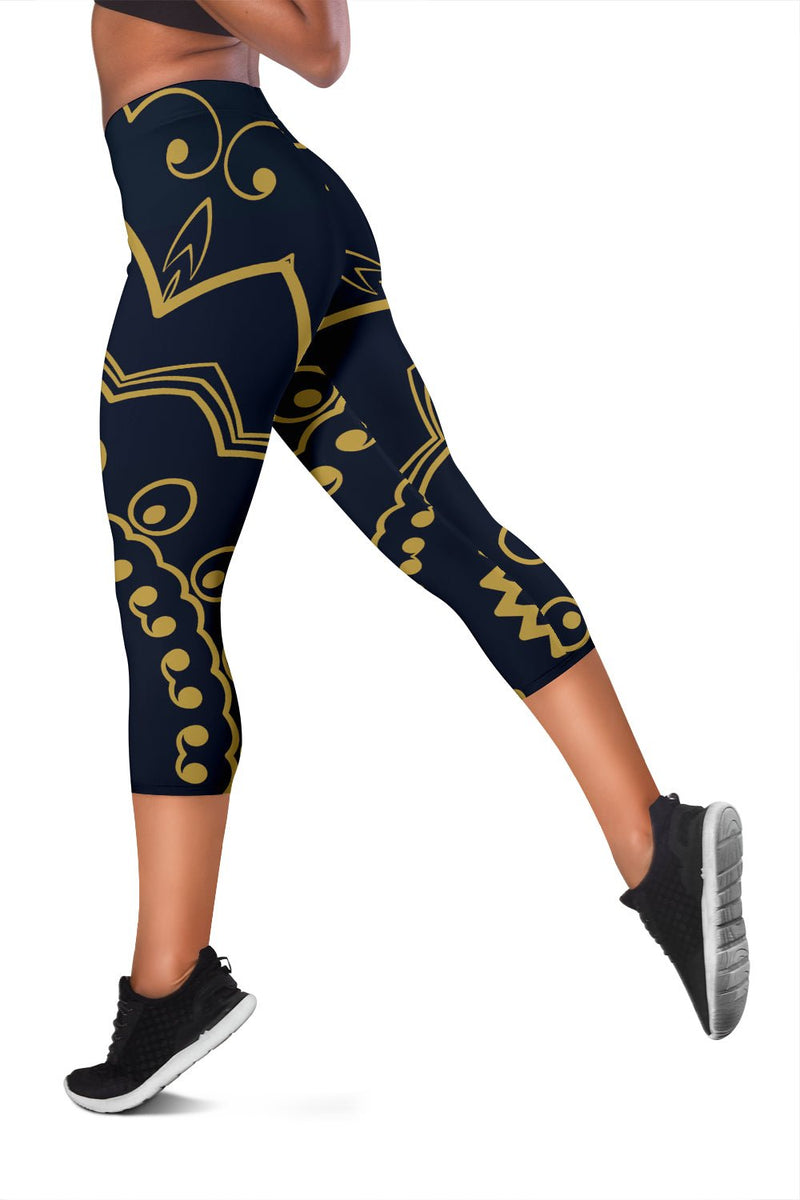 Mandala Design Capris Leggings - Carbone&