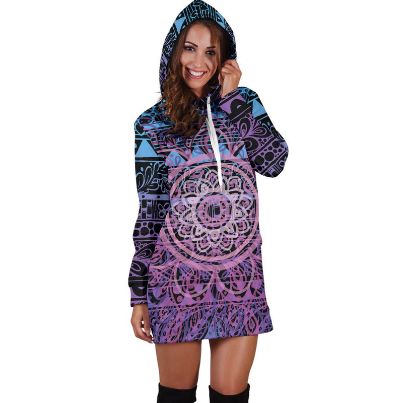 Mandala Hoodie Dress - Carbone&