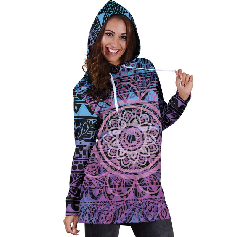 Mandala Hoodie Dress - Carbone&