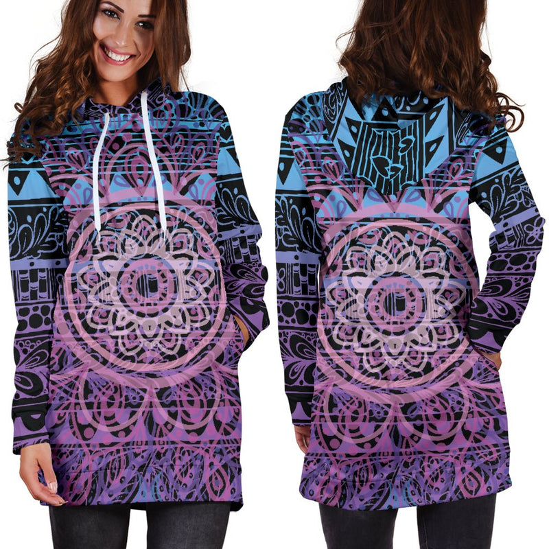 Mandala Hoodie Dress - Carbone&