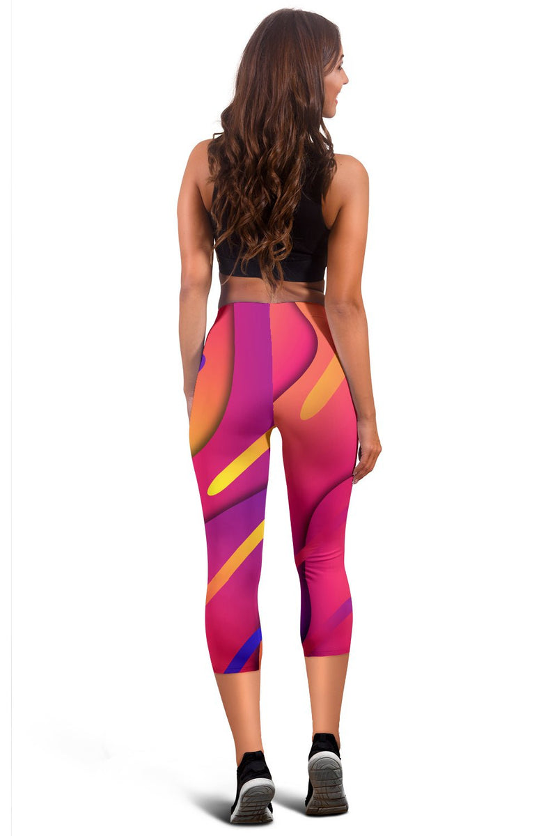 Memphis Fluid Capris Leggings - Carbone&