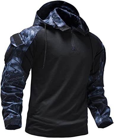 Men's Camouflage Army Tactical T-Shirts Military Shirts Long Sleeve Outdoor T-Shirts Athletic Hoodies - Carbone's Marketplace