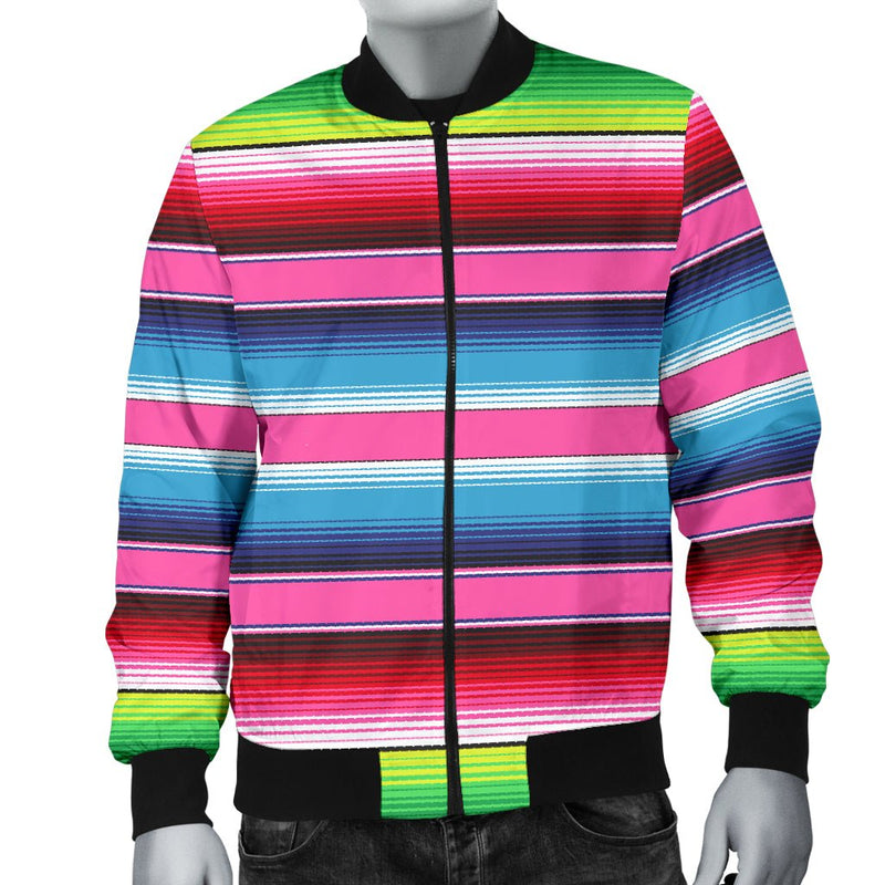 Mexican Stripe Mens Bomber Jacket - Carbone&