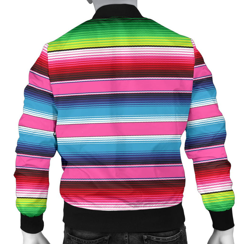 Mexican Stripe Mens Bomber Jacket - Carbone&