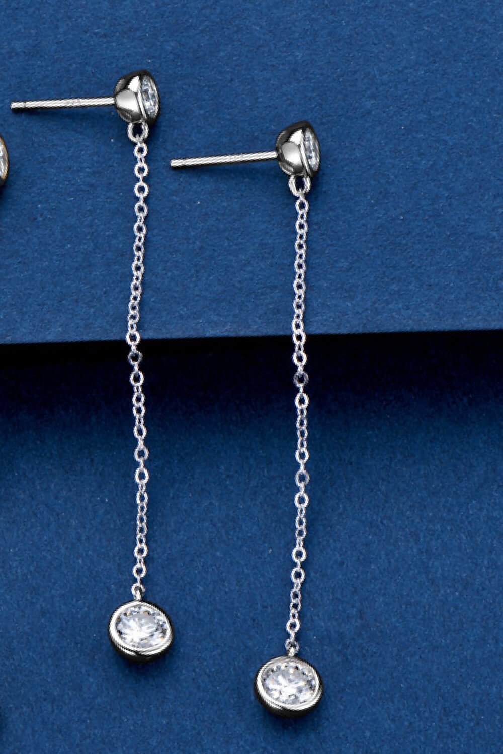 Moissanite Chain Earrings - Carbone's Marketplace
