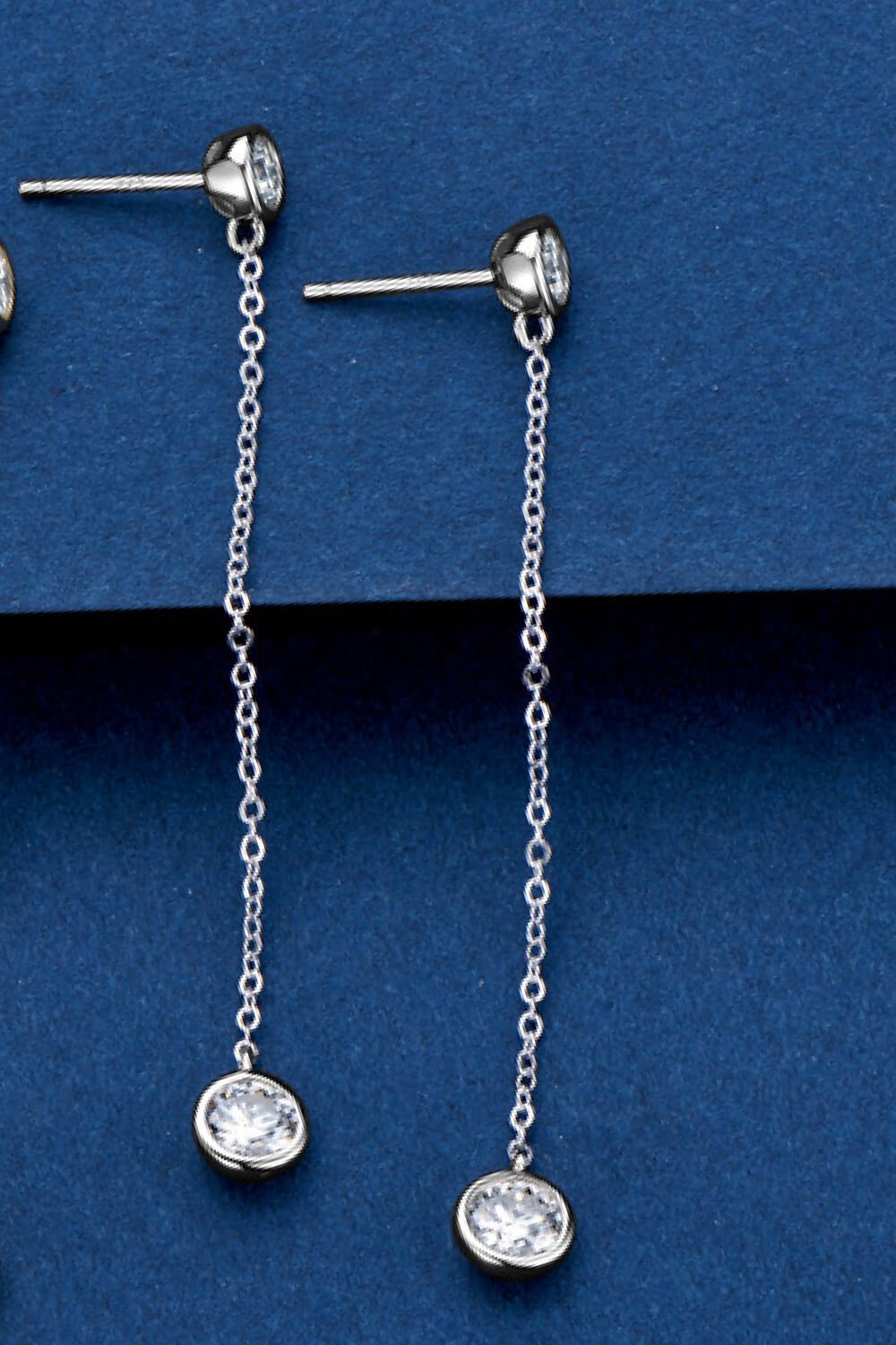 Moissanite Chain Earrings - Carbone's Marketplace