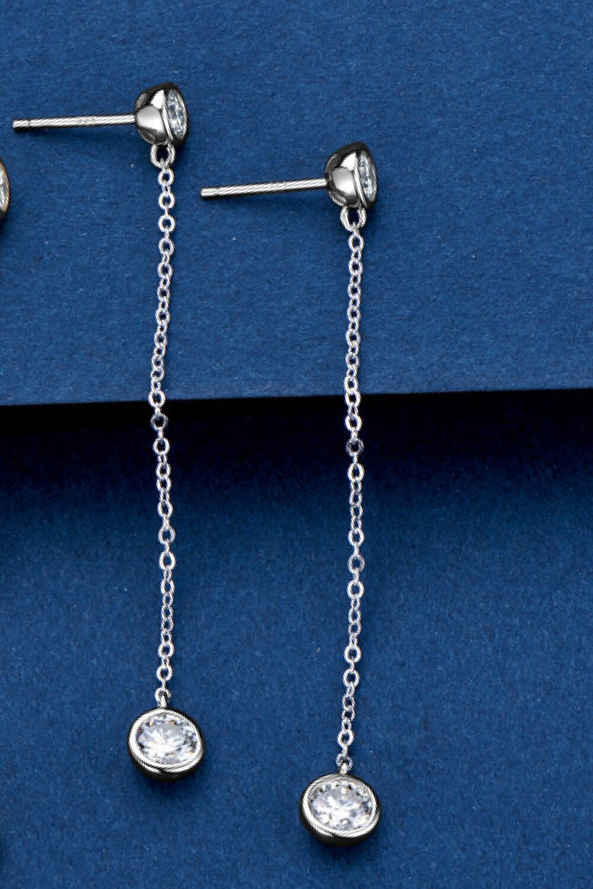 Moissanite Chain Earrings - Carbone's Marketplace