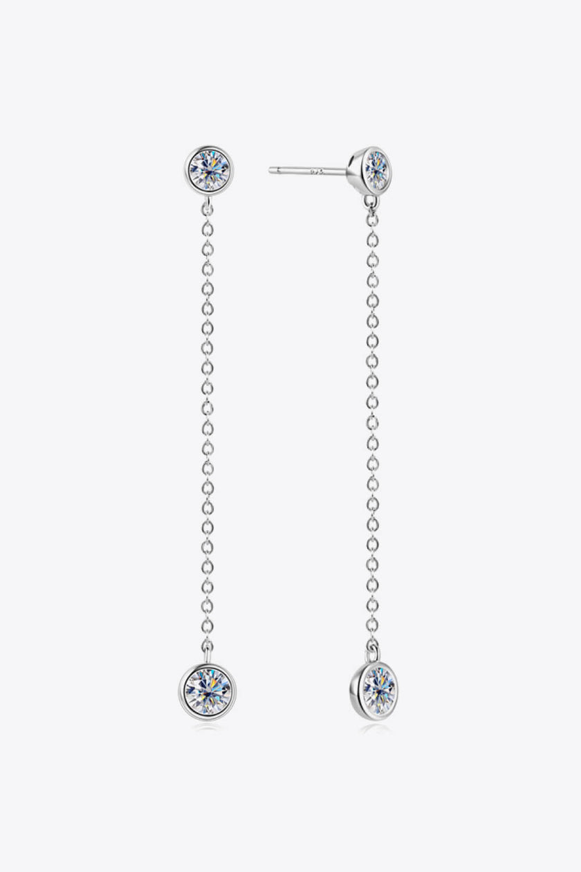 Moissanite Chain Earrings - Carbone's Marketplace