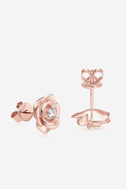 Moissanite Flower 925 Sterling Silver Earrings - Carbone's Marketplace