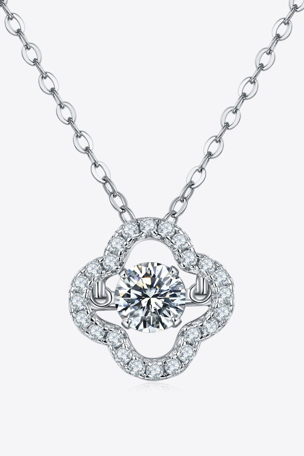 Moissanite Four Leaf Clover Pendant Necklace - Carbone's Marketplace