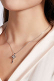 Moissanite Key Pendant Necklace - Carbone's Marketplace