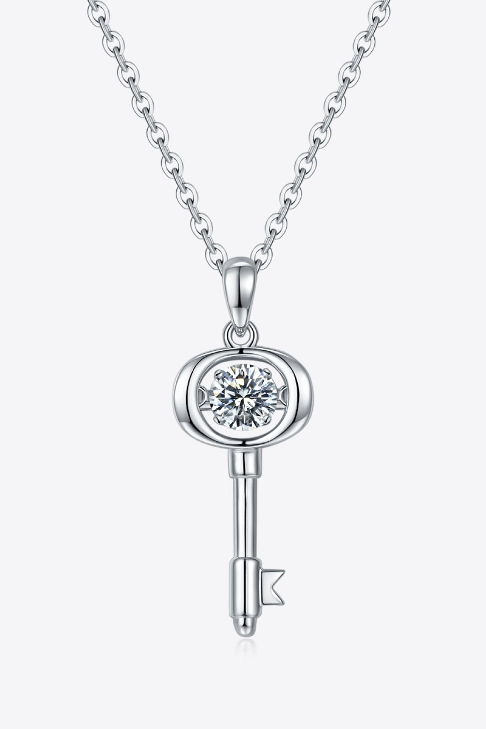 Moissanite Key Pendant Necklace - Carbone's Marketplace