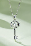 Moissanite Key Pendant Necklace - Carbone's Marketplace