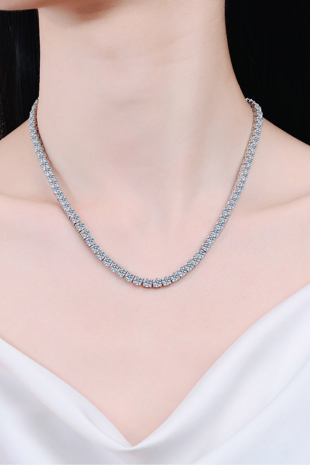 Moissanite Rhodium-Plated Necklace - Carbone's Marketplace