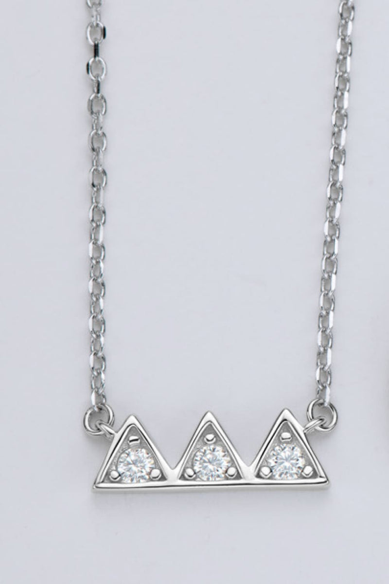 Moissanite Triangle Platinum-Plated Necklace - Carbone&