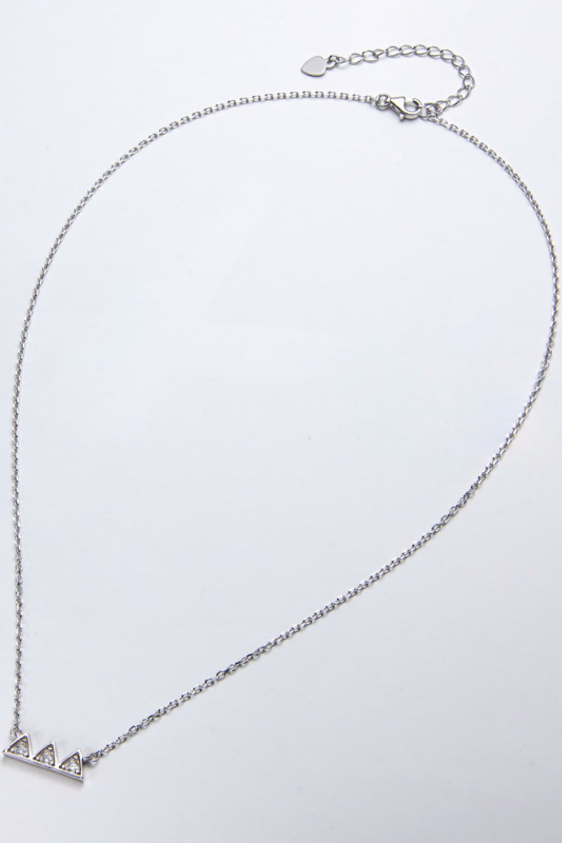 Moissanite Triangle Platinum-Plated Necklace - Carbone&