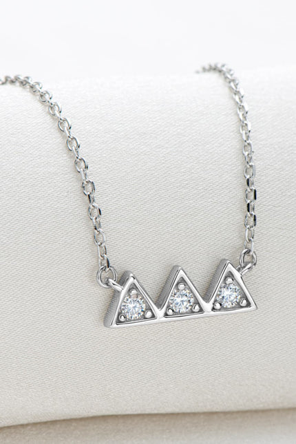 Moissanite Triangle Platinum-Plated Necklace - Carbone's Marketplace