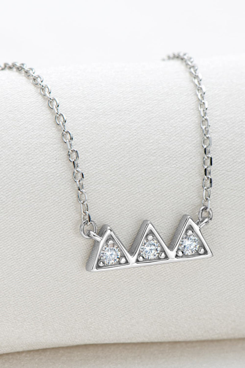 Moissanite Triangle Platinum-Plated Necklace - Carbone&